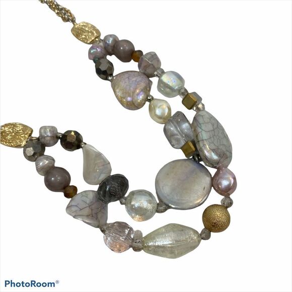 NWT Dress Barn Mixed Media‎ Necklace Silver & Gold - Picture 3 of 6